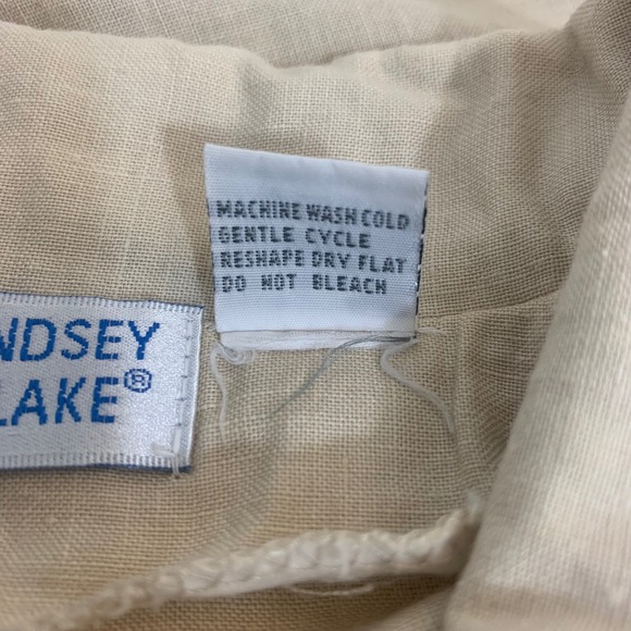 Lindsey Blake Vintage Women's Top S Beige Cotton Classic Cable Knit Collared - Picture 6 of 7